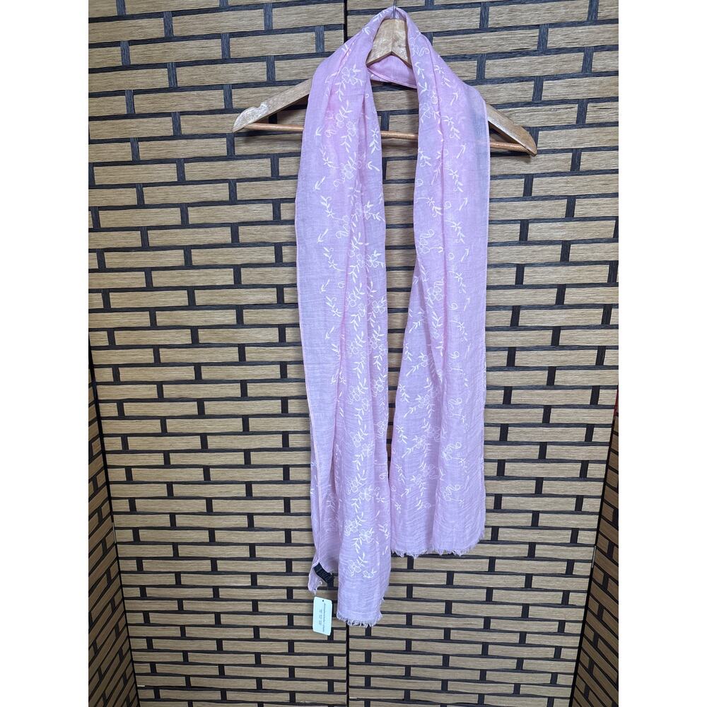 Christopher & Banks Pink Floral Embroidered Scarf‎